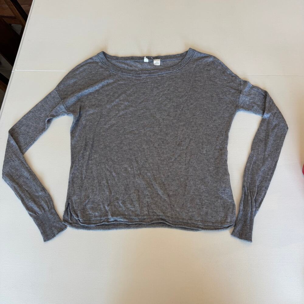 Moth Anthropologie Cashmere Modal Blend Grey Crewneck Sweater Size XS Classic